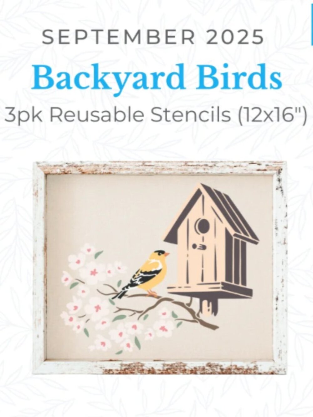 September 2025 Stencil of the Month Stencil Set w/ Add-On | Backyard Birds